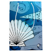 海シーシェルビーチアクア ミディアムペーパーバッグ (正面)