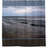 海シーショア写真ブルーとブラウン シャワーカーテン (正面)