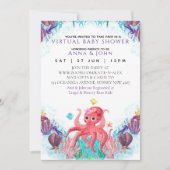 海シータコカラフルバーチャルベビーシャワー 招待状 (正面)