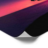 海シーツリーパープルサンセットネーム ポスター (角)