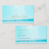 海シートラベルブルー金ゴールドモダンプロフェッショナル 名刺 (正面/裏面)