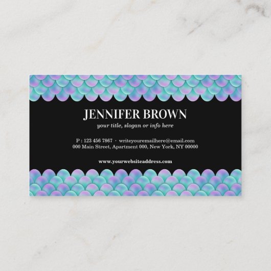 海シーネイビーテールマーメイド 名刺 (裏面)