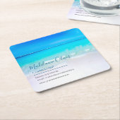 海シービジネス連絡ブルー スクエアペーパーコースター (アングル)