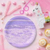 海シービーチパープルウェーブウォーター ペーパープレート (パーティー)