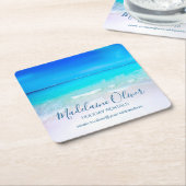 海シービーチブルーアクアコースタルファミリー スクエアペーパーコースター (アングル)