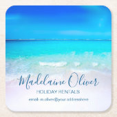 海シービーチブルーアクアコースタルファミリー スクエアペーパーコースター (正面)