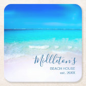 海シービーチブルーアクアコースタルファミリー スクエアペーパーコースター (正面)