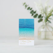 海シービーチ旅行スパブルー金ゴールド 名刺 (スタンド正面)