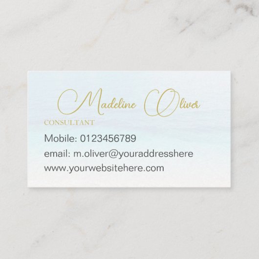 海シービーチ旅行スパブルー金ゴールド 名刺 (裏面)