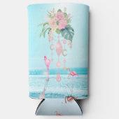 海シーフラミンゴフローラジュエリーピンク スリム缶クーラー (正面)