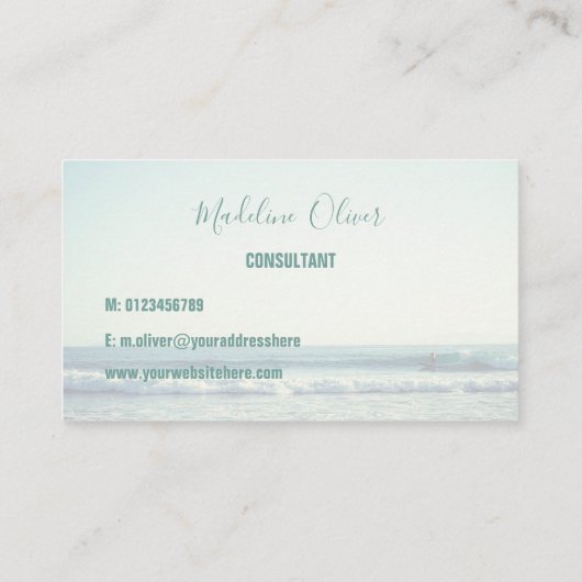 海シーブルーウェーブビーチ白 名刺 (裏面)