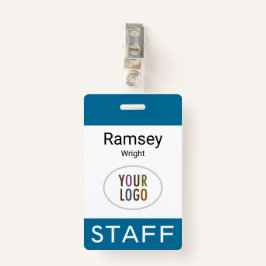 海シーブルースタッフネームバッジクリップリールランヤード バッジ