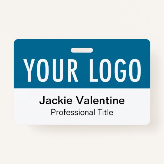 海シーブルーPVCバッジ水平スタッフ名タグ バッジ (正面)