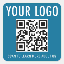 海シーブルーQRコードシールカスタムズQRロゴ正方形 スクエアシール