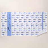 海シーホース熱帯ブルーグレー ビーチタオル (正面)