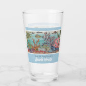 海シーライフカスタムビーチハウスフィッシュコーラルアート  タンブラーグラス (裏面)