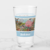 海シーライフカスタムビーチハウスフィッシュコーラルアート  タンブラーグラス (正面)