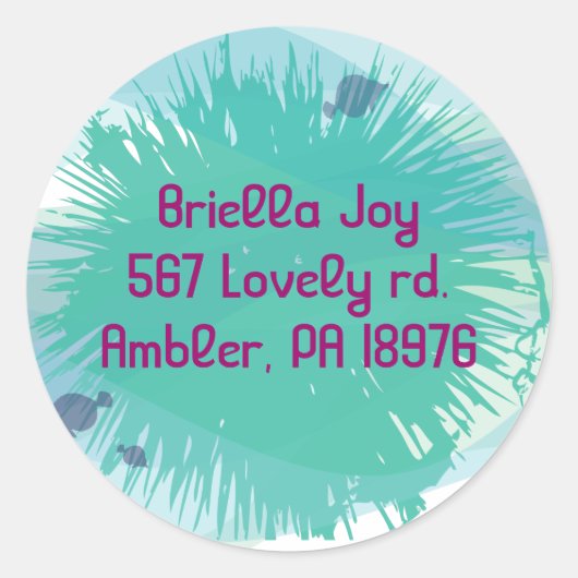 海シーライフバルミツワーラウンド差出人住所 ラウンドシール (正面)