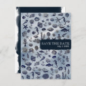 海シーライフ航海のシーシェルの日付を保存 案内ポストカード (正面/裏面)