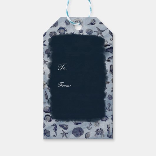 海シーライフ航海のシーシェルビーチエレガント ギフトタグ (正面)
