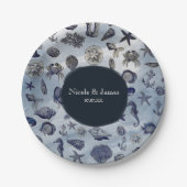 海シーライフ航海のシーシェルビーチ結婚式 ペーパープレート (正面)