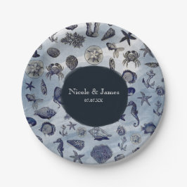 海シーライフ航海のシーシェルビーチ結婚式 ペーパープレート