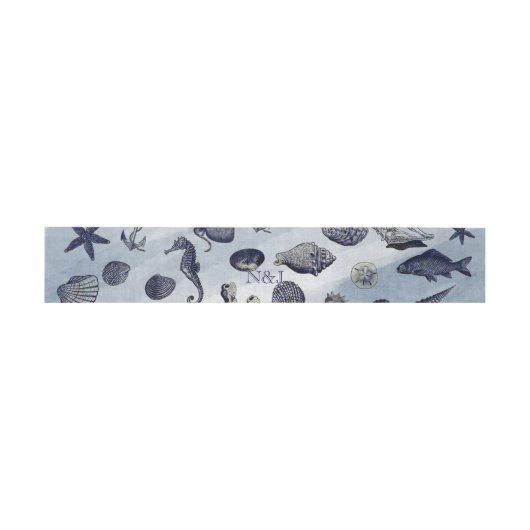 海シーライフ航海のシーシェルビーチ結婚式 招待状ベリーバンド (フラット)