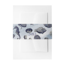 海シーライフ航海のシーシェルビーチ結婚式 招待状ベリーバンド