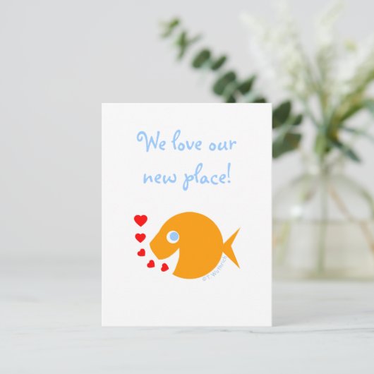 海シーレイク水をテーマユーモアのあるにした移動 案内ポストカード (スタンド正面)