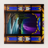 海シーンとカラフルオーロラ表示 ジグソーパズル (横)