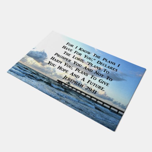 海シーンジェレミア29:10フォトデザイン ドアマット (アングル)