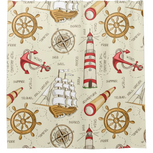 海シーン シャワーカーテン (正面)