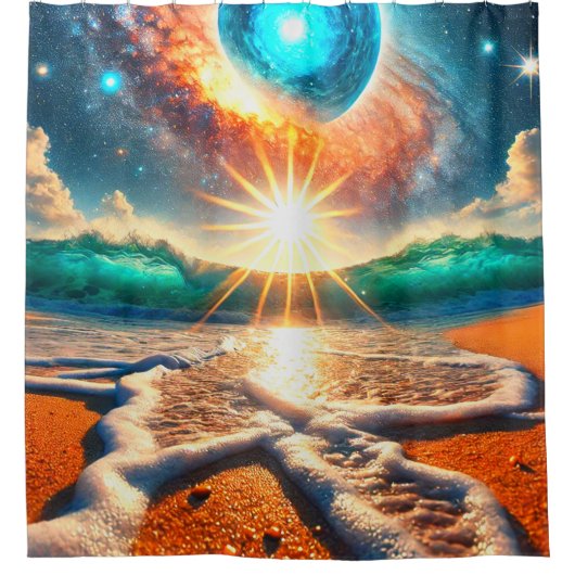 海シーン シャワーカーテン (正面)