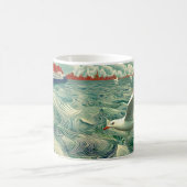 海シーン、シーガルコーヒーマグ コーヒーマグカップ (中央)