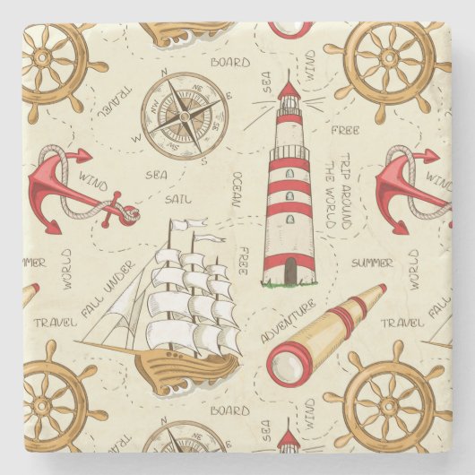 海シーン ストーンコースター (正面)