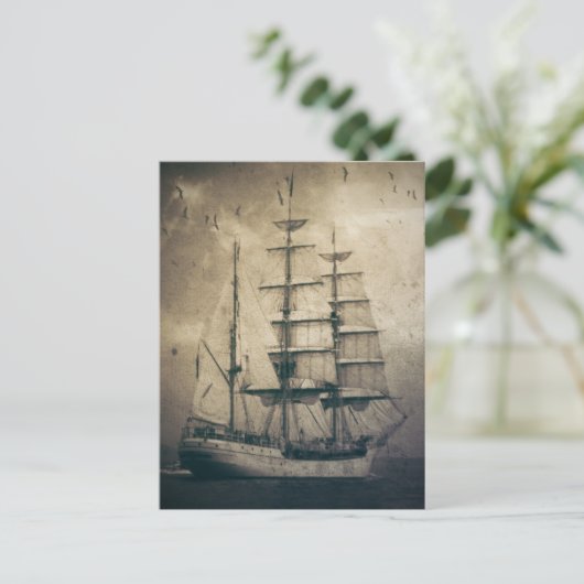 海シー航海のヴィンテージセーリングセーリングボート ポストカード (スタンド正面)