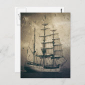 海シー航海のヴィンテージセーリングセーリングボート ポストカード (正面/裏面)