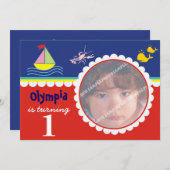 海シー誕生日招待状 招待状 (正面/裏面)