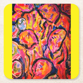 海ジグソー踊りのクラゲパズル スクエアペーパーコースター