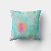 海ジョライド – ブルーターコイズ抽象芸術アート クッション (裏面)