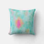 海ジョライド – ブルーターコイズ抽象芸術アート クッション (正面)