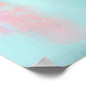 海ジョライド – ブルーターコイズ抽象芸術アート ポスター (角)