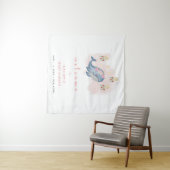 海スウィートホエールフローラベビーシャワー歓迎サイン タペストリー (インサイチュ(横))