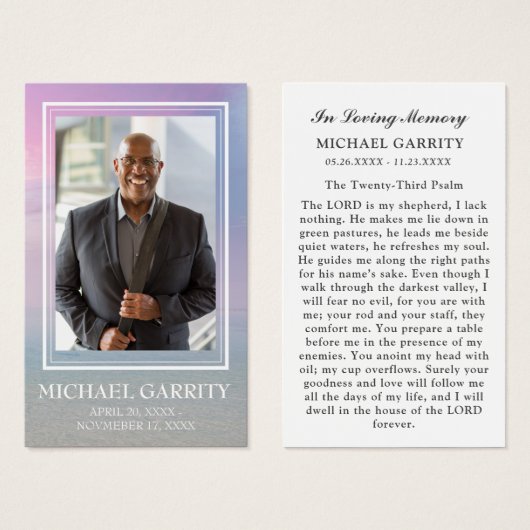 海スカイフォト葬儀祈りの言葉カード (正面&裏面)