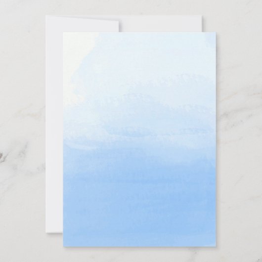 海スカイブルーグラデーションパステルスウィート16招待状 招待状 (裏面)