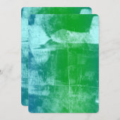 海スカイブルーグリーン抽象芸術ベビーシャワー 招待状 (正面/裏面)