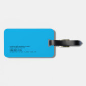 海スカイブループレーンモダンモノグラムプロフェッショナル ラゲッジタグ (裏面横)