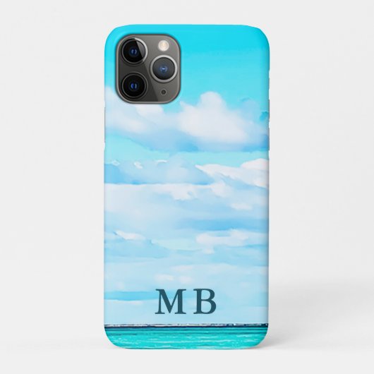 海スカイモノグラムトラベルアクアブルー Case-Mate iPhoneケース (裏)