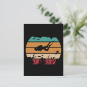 海スキューバダイビングレトロダイバー ポストカード (スタンド正面)