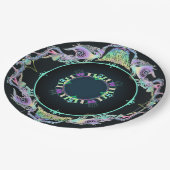 海スケッチinネオンオンブラック ペーパープレート (アングル)